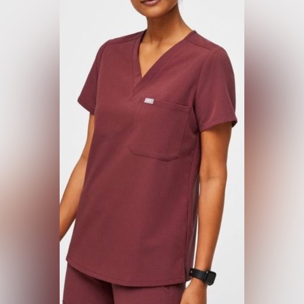 Limited Edition Figs Catarina Scrub Top - Dark Cherry size XS